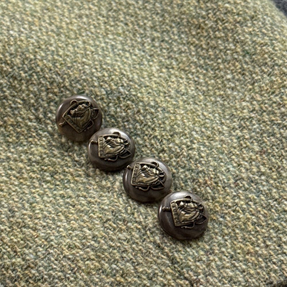 Lauren Ralph Lauren Blazer Womens 8P Green Wool Blend Tweed Equestrian Button - Picture 4 of 14